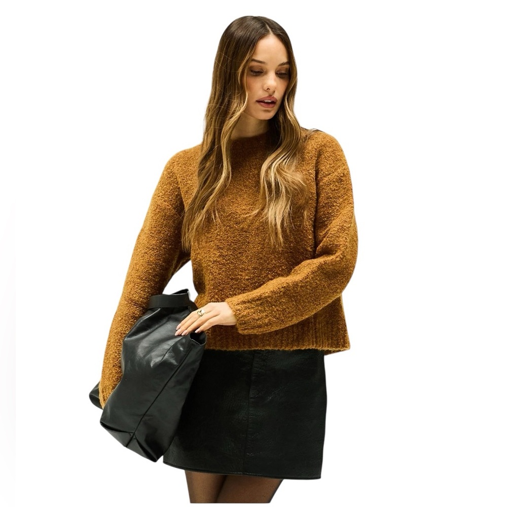 H&M S eyelash knit mustard sweater women’s small S